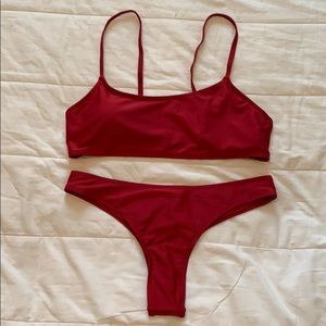 NWOT {Shein} red basic bikini